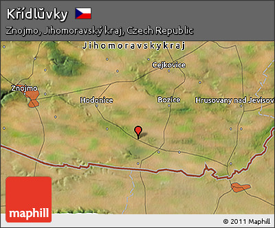 Satellite 3D Map of Křídlŭvky