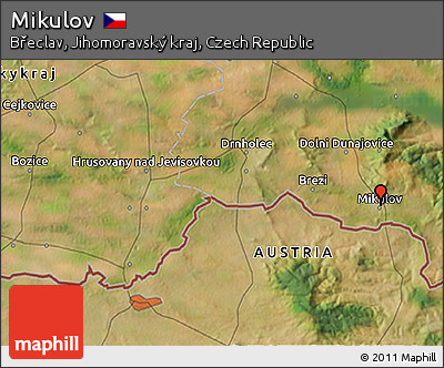 Satellite 3D Map of Mikulov
