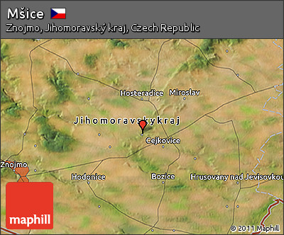 Satellite 3D Map of Mšice