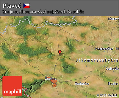 Satellite 3D Map of Plaveč
