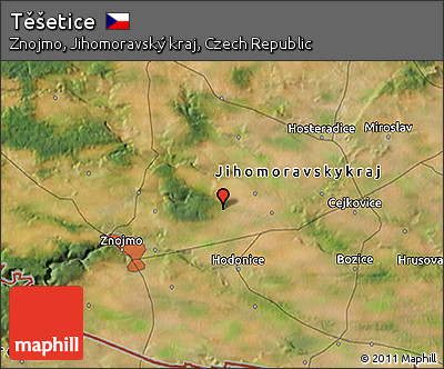 Satellite 3D Map of Těšetice