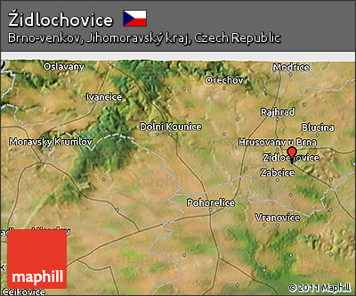 Satellite 3D Map of Židlochovice