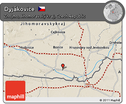 Shaded Relief 3D Map of Dyjákovice