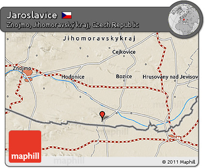 Shaded Relief 3D Map of Jaroslavice