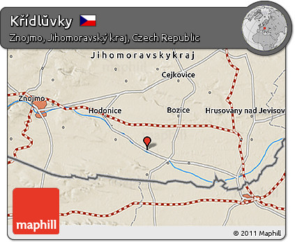 Shaded Relief 3D Map of Křídlŭvky