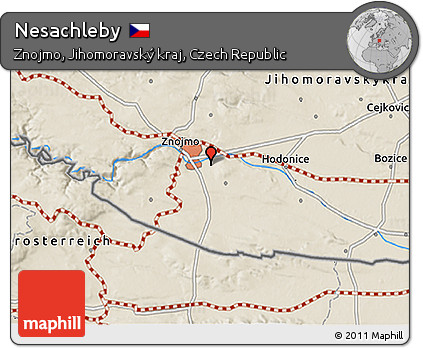 Shaded Relief 3D Map of Nesachleby