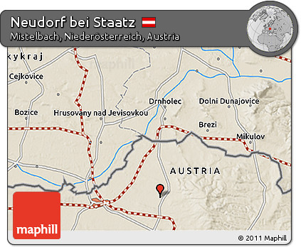 Shaded Relief 3D Map of Neudorf Bei Staatz