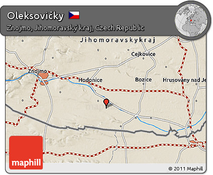 Shaded Relief 3D Map of Oleksovičky