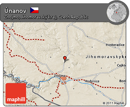 Shaded Relief 3D Map of Únanov