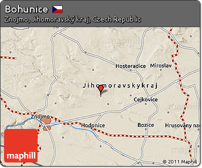 Shaded Relief 3D Map of Bohunice