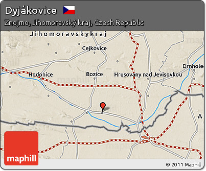 Shaded Relief 3D Map of Dyjákovice