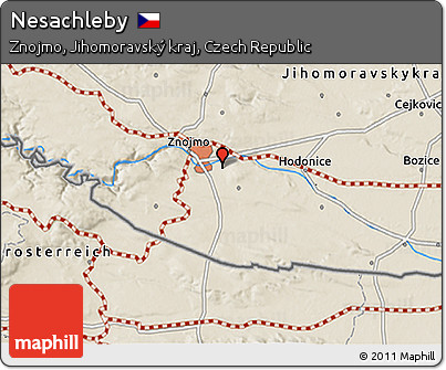 Shaded Relief 3D Map of Nesachleby