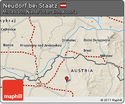 Shaded Relief 3D Map of Neudorf Bei Staatz