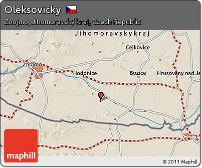 Shaded Relief 3D Map of Oleksovičky