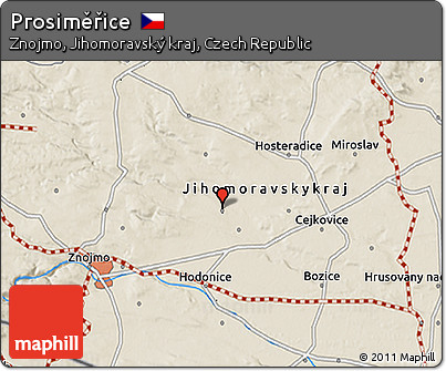 Shaded Relief 3D Map of Prosiměřice