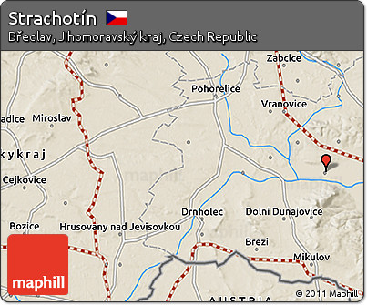 Shaded Relief 3D Map of Strachotín