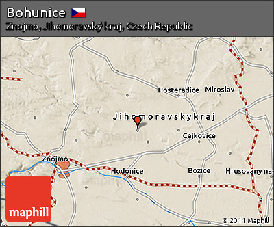 Shaded Relief 3D Map of Bohunice