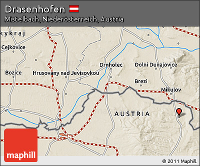 Shaded Relief 3D Map of Drasenhofen