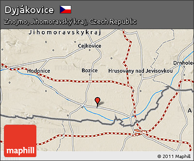 Shaded Relief 3D Map of Dyjákovice