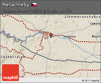 Shaded Relief 3D Map of Nesachleby