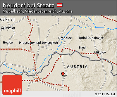 Shaded Relief 3D Map of Neudorf Bei Staatz