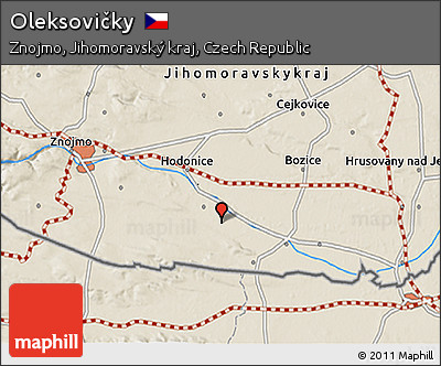 Shaded Relief 3D Map of Oleksovičky