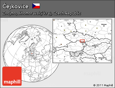 Blank Location Map of Čejkovice