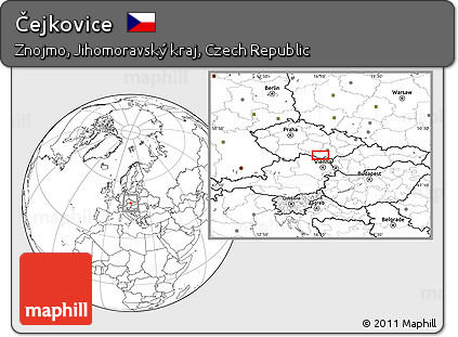 Blank Location Map of Čejkovice