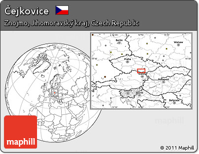 Blank Location Map of Čejkovice