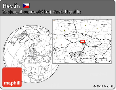 Blank Location Map of Hevlín