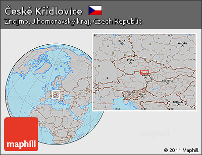 Gray Location Map of České Křídlovice