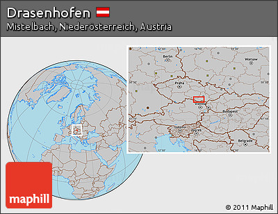 Gray Location Map of Drasenhofen