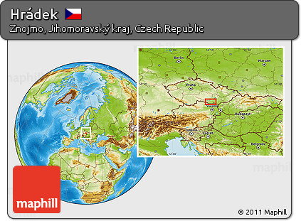 Physical Location Map of Hrádek