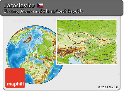 Physical Location Map of Jaroslavice