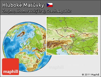 Physical Location Map of Hluboké Mašŭvky