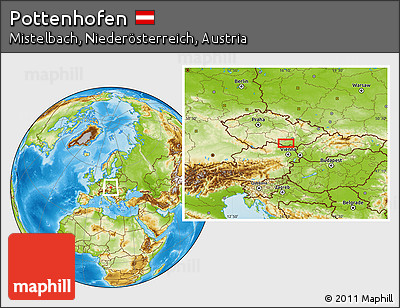 Physical Location Map of Pottenhofen