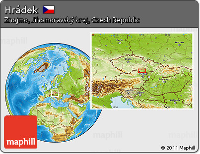 Physical Location Map of Hrádek