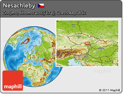 Physical Location Map of Nesachleby