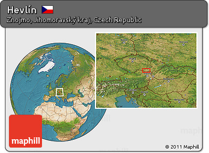 Satellite Location Map of Hevlín