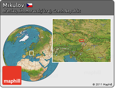 Satellite Location Map of Mikulov