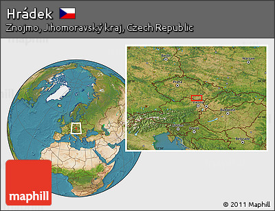 Satellite Location Map of Hrádek