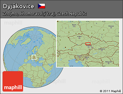 Savanna Style Location Map of Dyjákovice