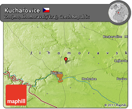 Physical Map of Kuchařovice