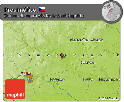 Physical Map of Prosiměřice