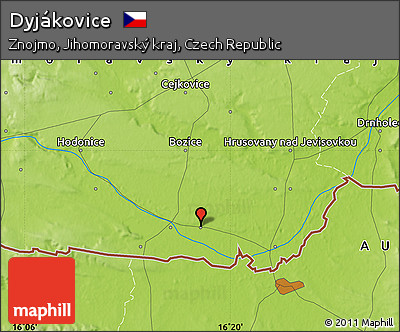 Physical Map of Dyjákovice