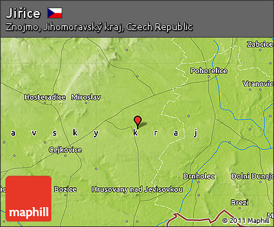 Physical Map of Jiřice