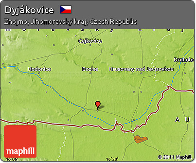 Physical Map of Dyjákovice