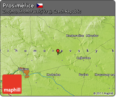 Physical Map of Prosiměřice