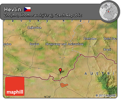 Satellite Map of Hevlín
