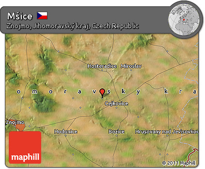 Satellite Map of Mšice